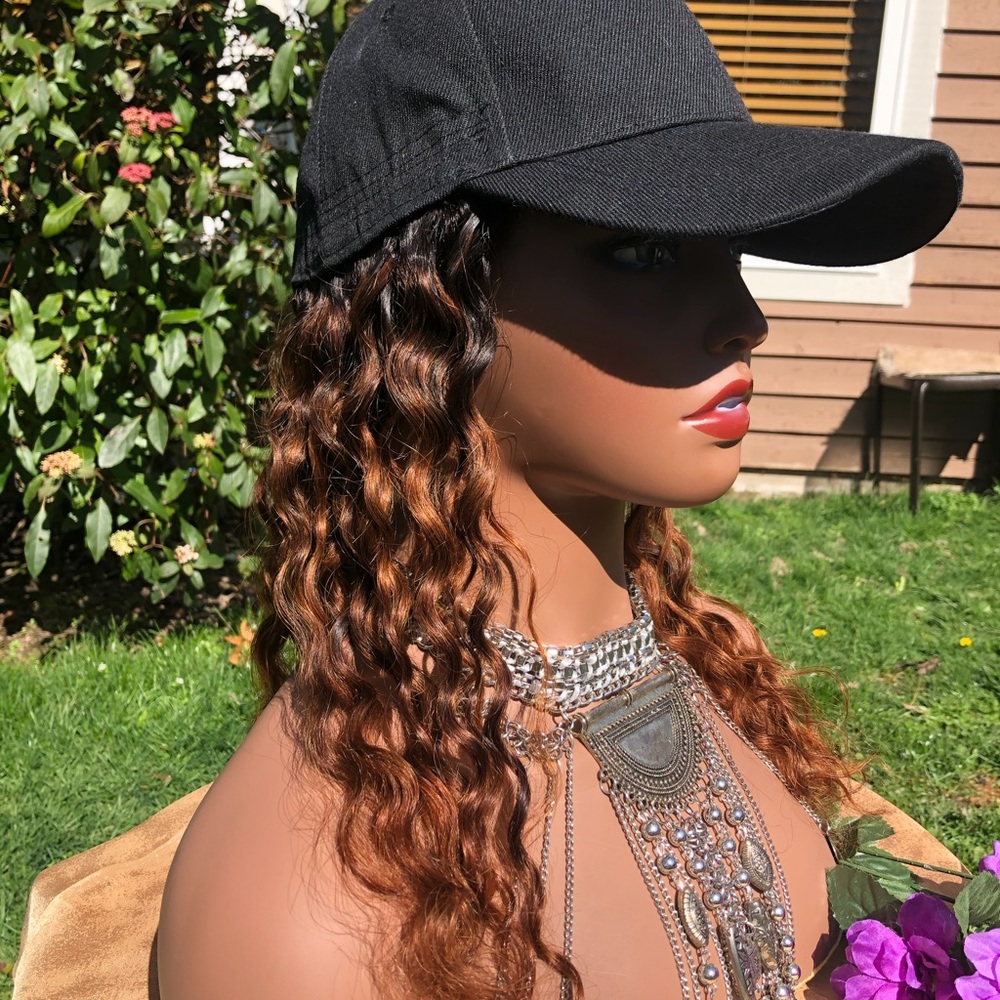16 inch deep wave Wig hat